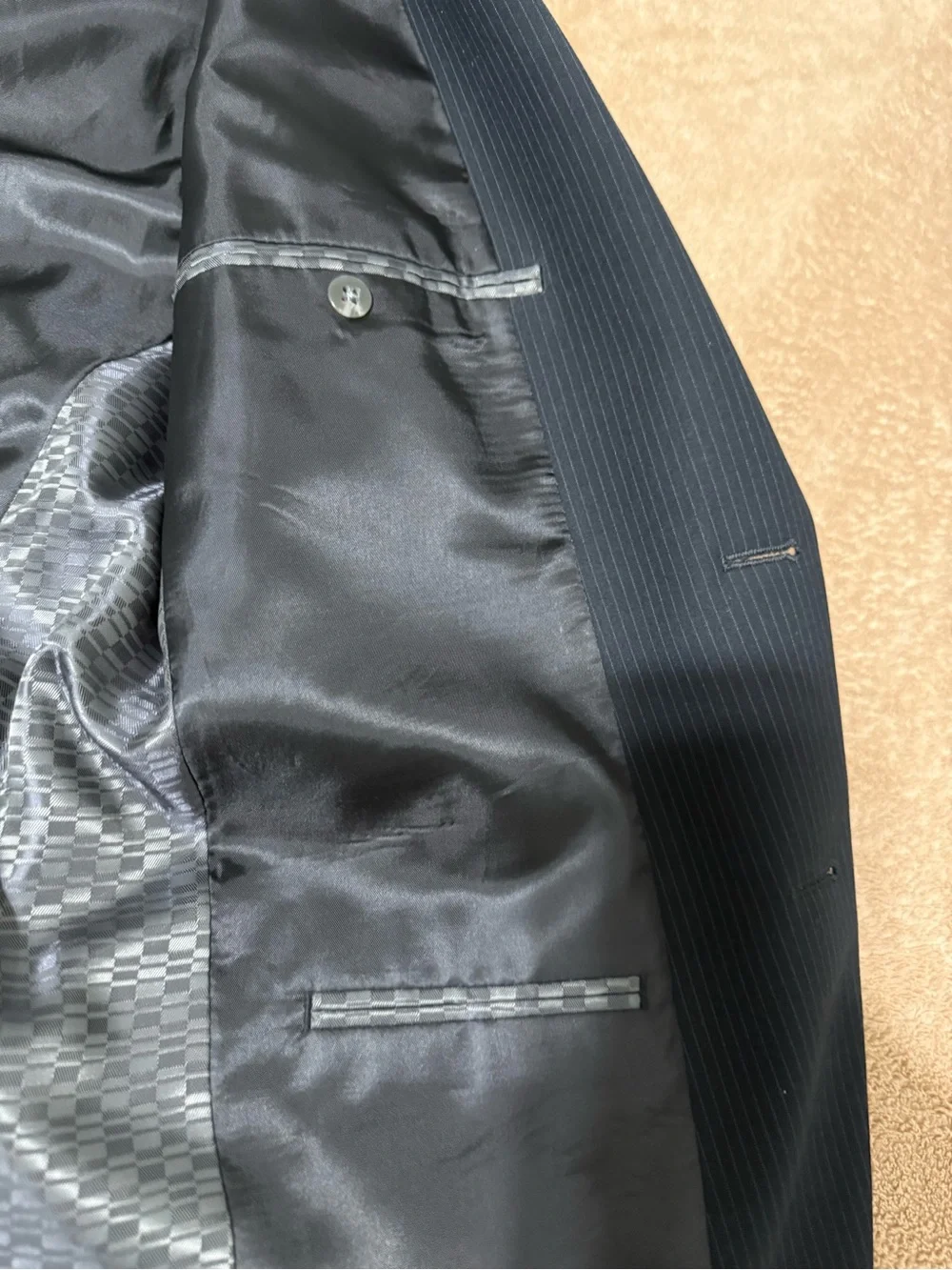 Kenneth Cole Men's Black Pinstripe Suit Jacket